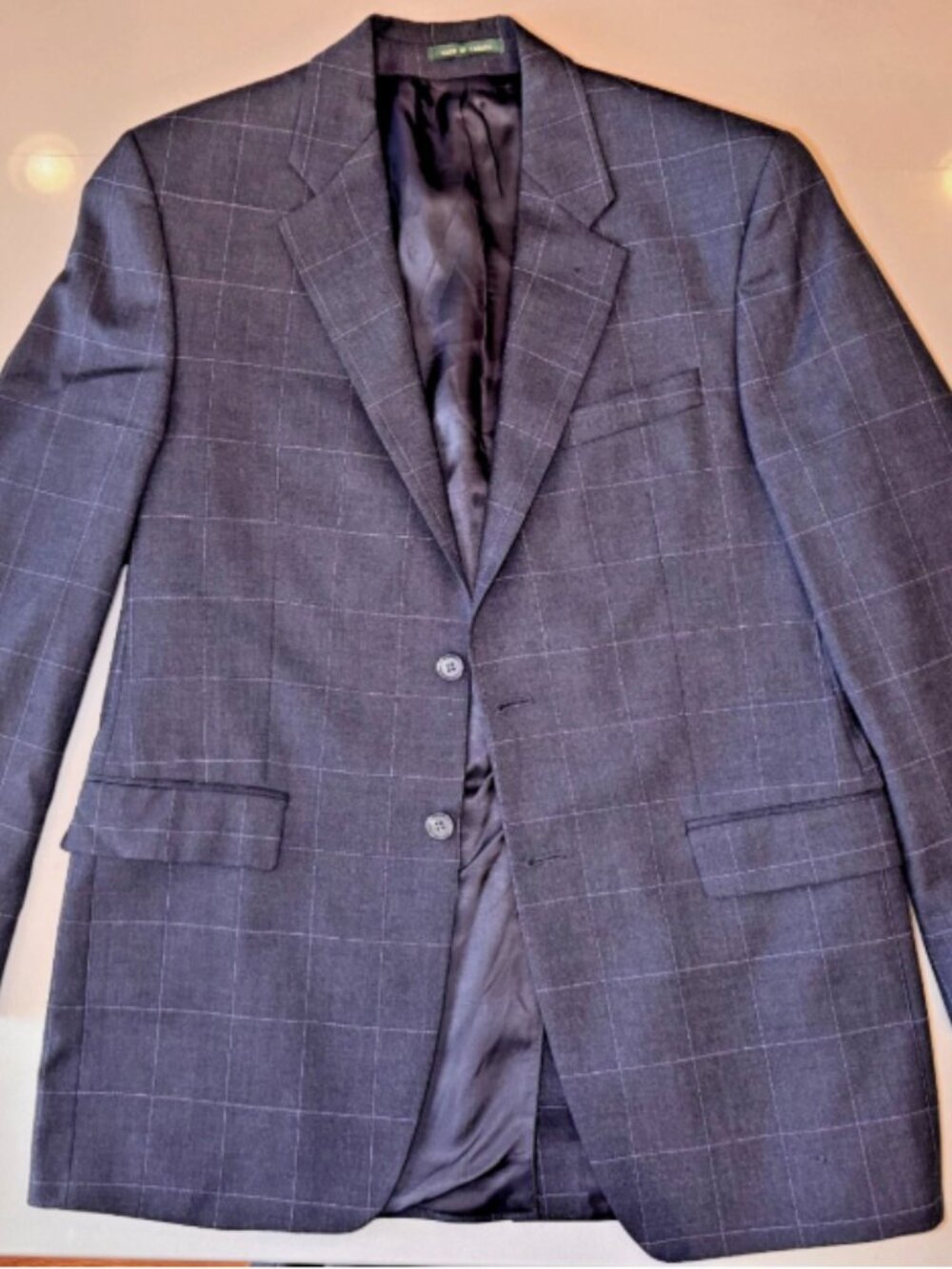 Lauren Ralph Lauren Men's 40L Blazer-Blue Window Plaid Wool Sport Coat